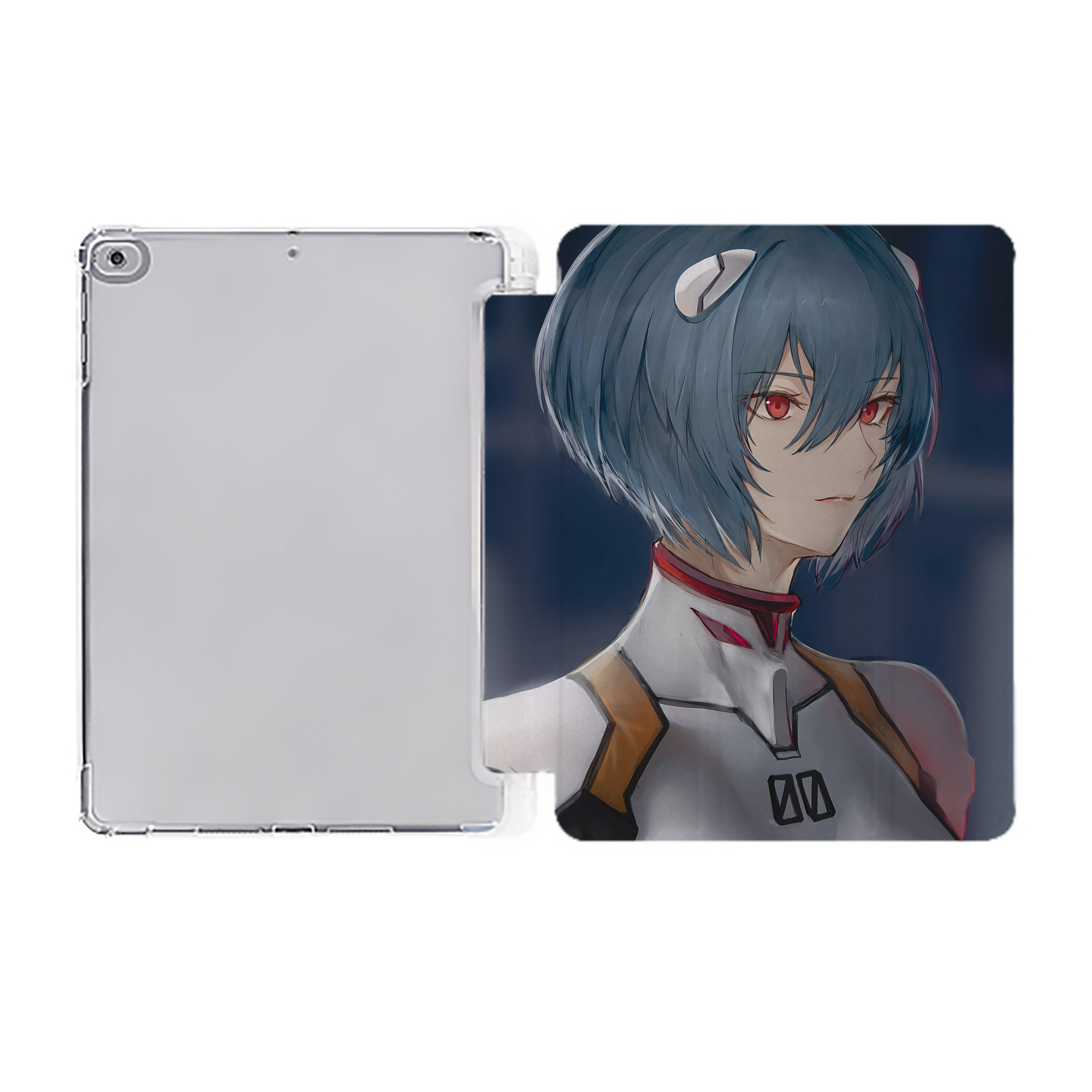 （画像用） EVA 新世紀エヴァンゲリオン IPad ケース ペン収納付き 三つ折りスタンド PUレザー×シリコン 対応機種9.5/10.5/10.9インチ